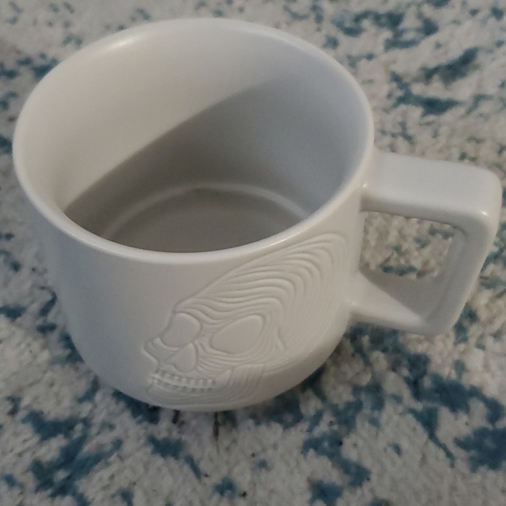 White Skull Glass Halloween Starbucks Mug 12 Fl Oz